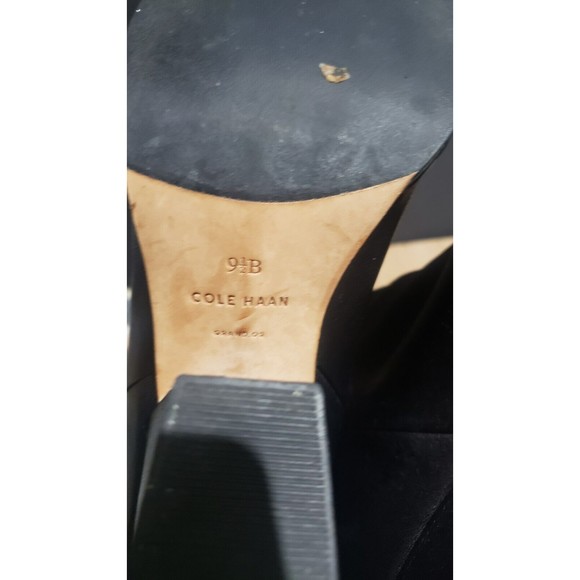 Cole Haan Black Chelsea Ankle Boots with Block Heel - Picture 5 of 6